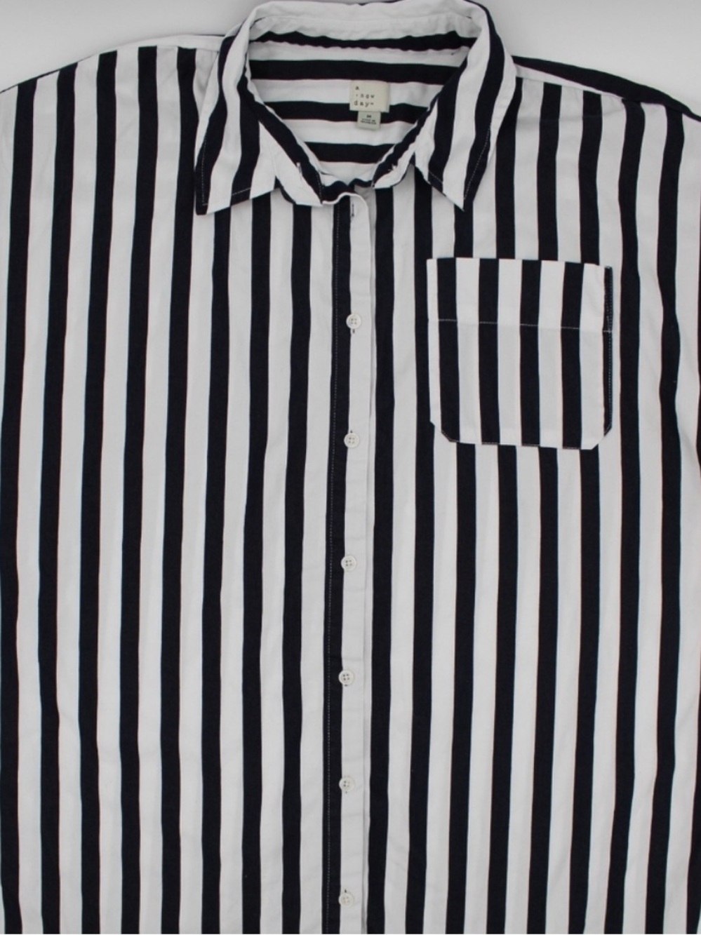 A New Day • Navy & White Striped Shirt Dress - Picture 3 of 9